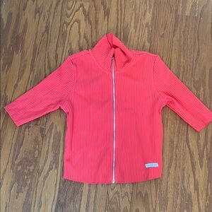 Calvin Klein Jeans knitted zippered Red Crop Top